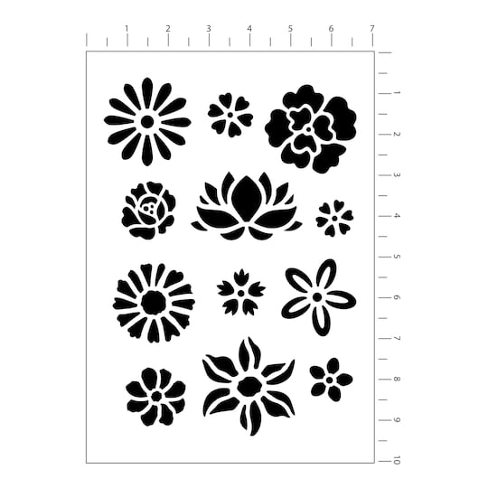 12 Pack: Flower Stencils, 7&#x22; x 10&#x22; by Craft Smart&#xAE;